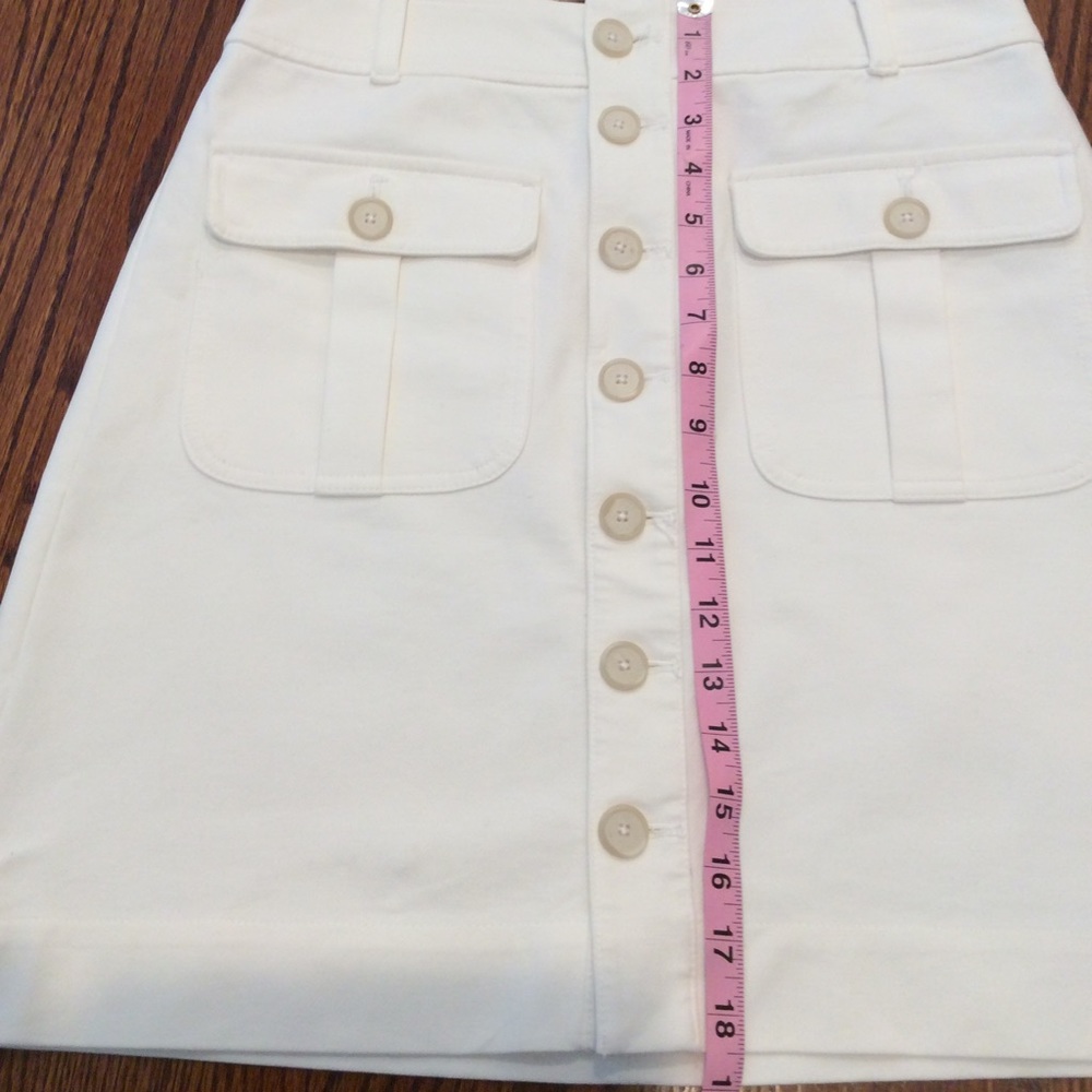 Loft white button down skirt Sz 6p - Picture 7 of 8